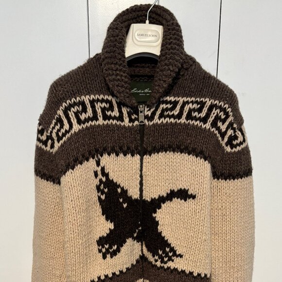 Eddie Bauer Cowichan Hand Knit Wool Zip-up Sweater - M - Picture 1 of 12